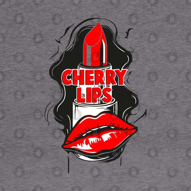 Cherry Lips Lipstick Design by Casually Fashion Store